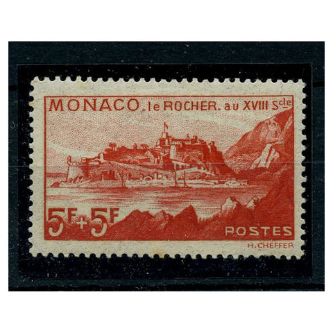 Monaco 1939 5f+5f Scarlet fine mtd mint. SG208