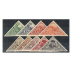 Mozabique Nyassa Co. 1924 Triangular set, fine mtd mint. SGD132-40