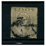 Natal 1862 6d Grey, 1 straight edge, used, tone spots. SG13