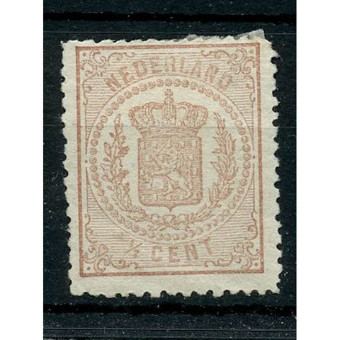 Netherlands 1870-75 1/2c mtd mint with some shortened perfs. SG58