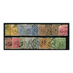 Netherlands 1891-94 Definitive short set to 20c, including all listed shades of the 3c-12_c, as well as 2 each o