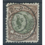 Netherlands 1896-98 1g Olive-green and brown, fine cds used. SG163
