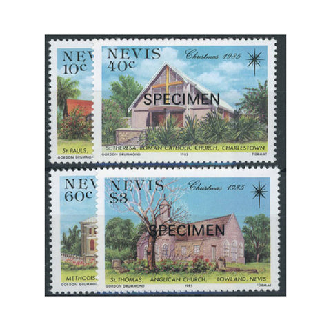 Nevis 1985 Christmas - Churches (1st series) ovpt SPECIMEN, u/m SG348-51