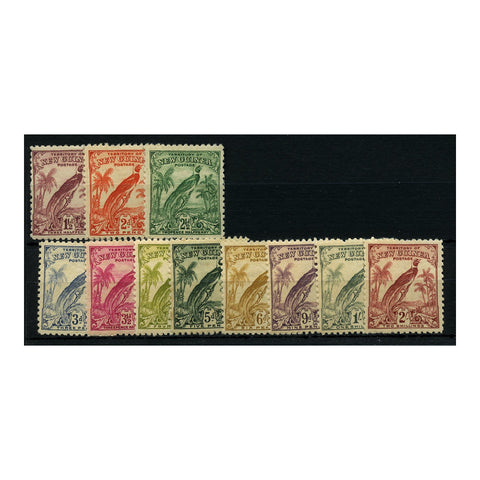 New Guinea 1932-34 1_-2/- Bird without dates part set, fresh mtd mint. SG178-86