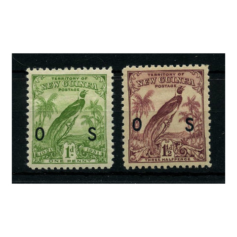 New Guinea 1931 1d, 1-1/2d Officials, lightly mtd mint. SGO31-32