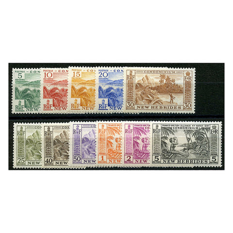 New Hebrides 1957 Definitive set to 5f (11v) u/m. SG84-94