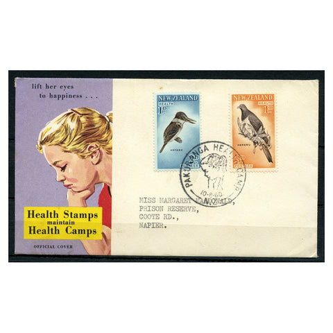 New Zealand 1960 Health stamps, used on illustrated FDC from Pakuranga Health Camp to Napier with special cancel