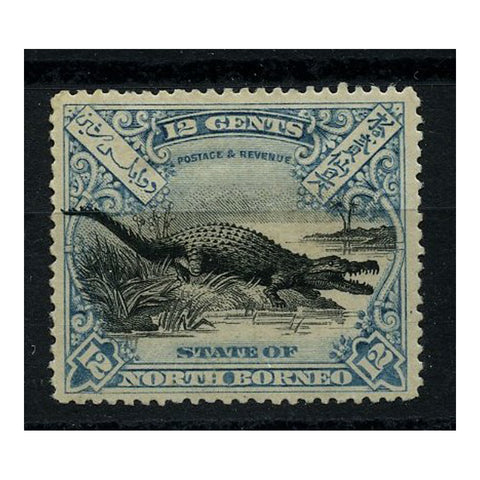 N Borneo 1897-1902 12c Crocodile, perf 14-1/2, fresh mtd mint. SG106b