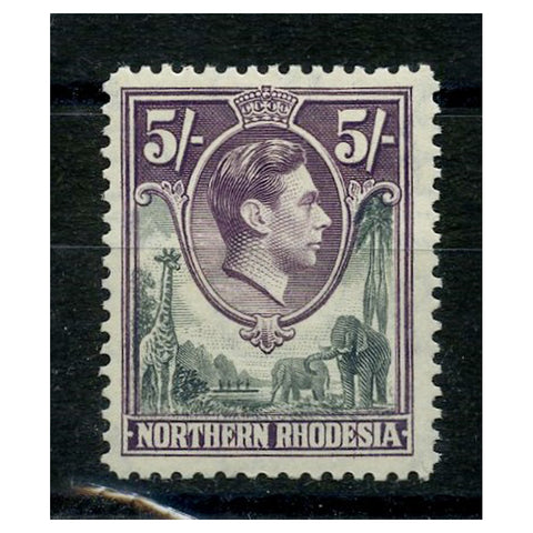N Rhodesia 1938-52 5/- Grey & dull-violet, lightly mtd mint. SG43