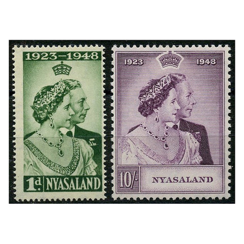 Nyasaland 1948 Silver Wedding, mtd mint. SG161-62