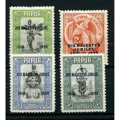 Papua 1935 Silver Jubilee, mtd mint, 5d gum thin. SG150-53