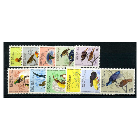 PNG 1964-65 Birds of Paradise set to 10/- (11v) u/m. SG61-71