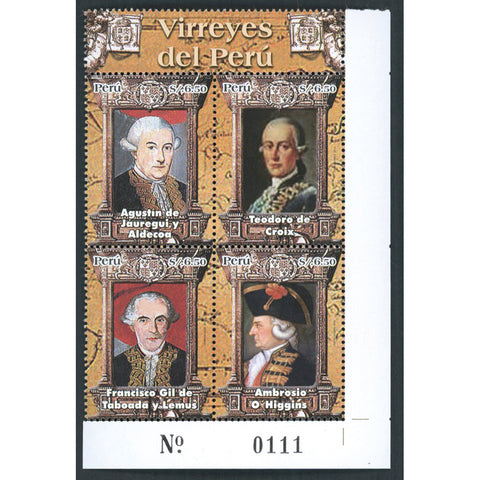 Peru  2014 Viceroys, u/m. SG2892-95
