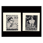 Poland 1953 (1958) Social health service pair, B&W proofs on thick paper. SG823-24