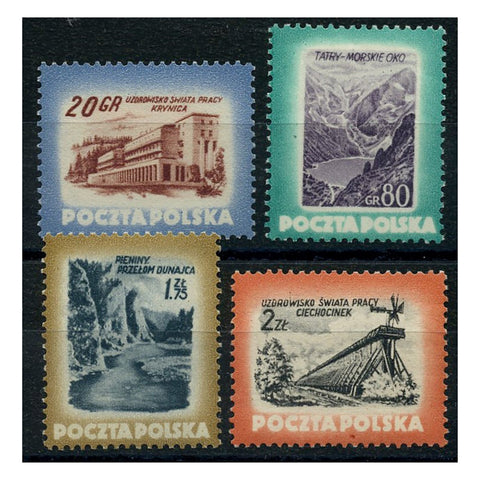 Poland 1953 Tourism, u/m. SG834-37
