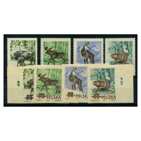 Poland 1954 Protected animals, both perf+ imperf, u/m. SG900-03+imp