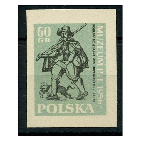 Poland 1956 Postal Museum, specimen on ungummed card, imperf, backstamped 'WZOR,' mint. SG996