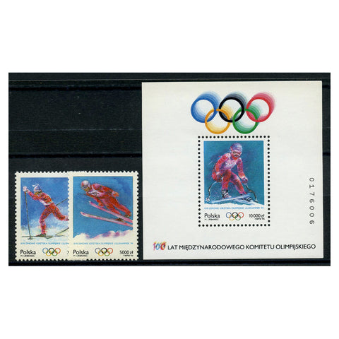 Poland 1994 Winter Olympics, u/m. SG3505-06+MS3506a