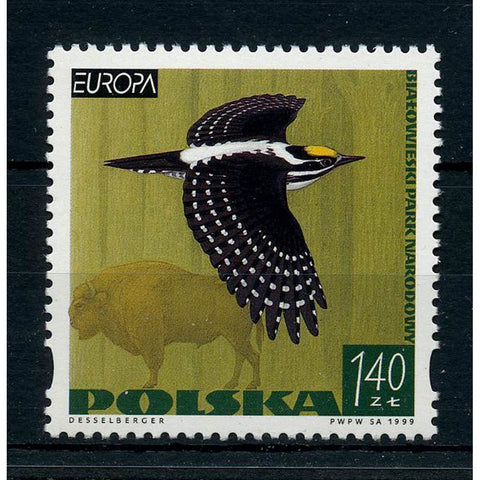 Poland 1999 Three-toed woodpecker, u/m. SG3798