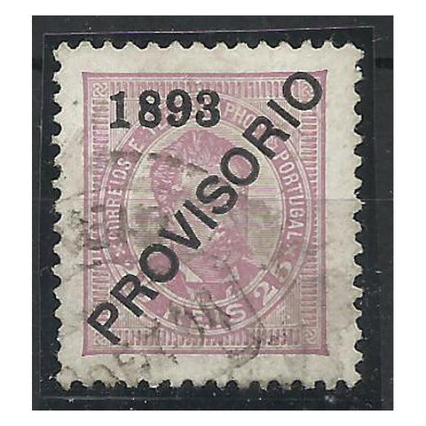 Portugal 1893 'Provisorio' ovpt on 25r rosy-mauve, fine cds used, SG305