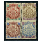 Rhodesia 1896-97 Die I definitive short set to 4d, all fine mtd mint. SG29-32