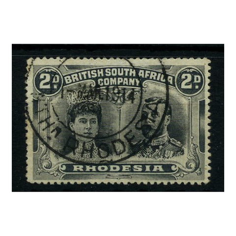 Rhodesia 1910-13 2d Black & grey, perf 15, good to fine cds used. SG171a