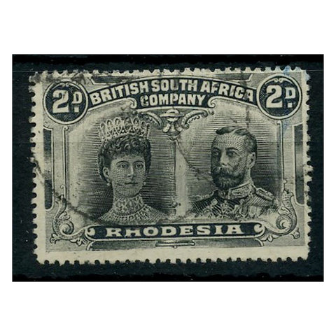 Rhodesia 1910-13 2d Black & grey-black, perf 15, good to fine cds used. SG171