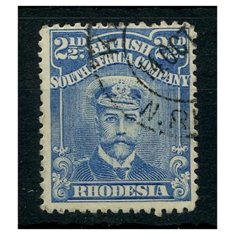 Rhodesia 1913-22 2½d Bright blue, perf 14, fine cds used. SG201