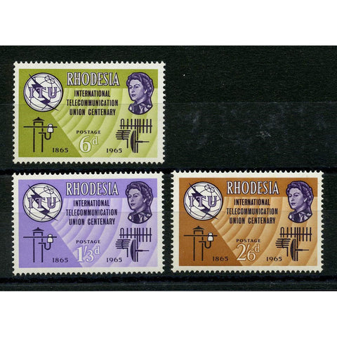 Rhodesia 1965 ITU centennary, lightly mtd mint. SG351-53