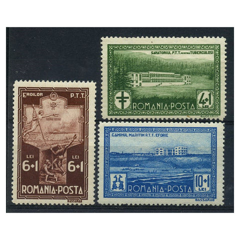 Romania 1932 Postal Employees Fund, mtd mint. SG1265-67