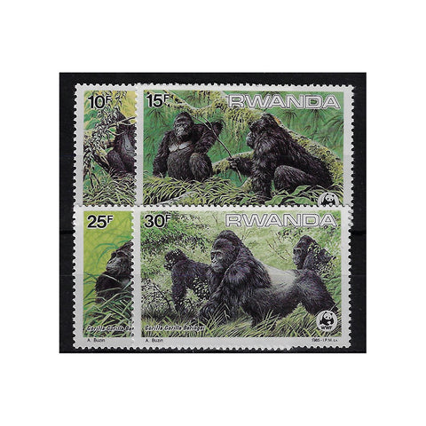 Rwanda 1985 Mountain Gorillas (WWF) u/m SG1219-22