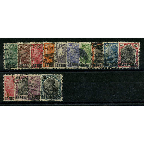 Saar 1920 Ovpt short set to 75pf, cds used, some minor faults. SG32-45