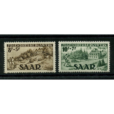 Saar 1949 Youth hostels pair, fresh mtd mint. SG259-60