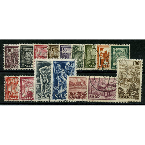 Saar 1949-51 Pictorial definitive set, fine cds used, a couple of minute faults. SG264-80