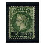 St Helena 1871-80 1/- Deep-green, type C, perf 12_, WMK REVERSED, fine used. SG19x