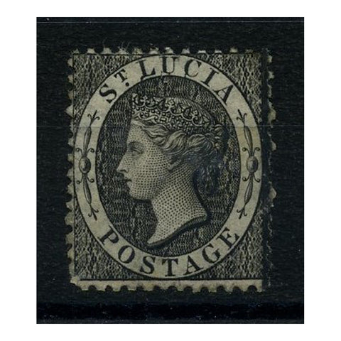 St Lucia 1864-76 [1d] Black, Perf 14 (CC) REVERSED WMK, fresh mtd mint, gum weak. SG15x