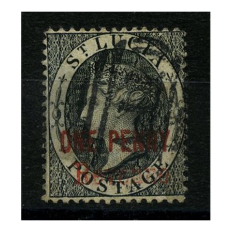 St Lucia (PF) 1883 1d Black, word 13mm long, good to fine used. SGF22