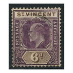 St Vincent 1904-11 6d Dull purple & brown, fine cds used. SG89