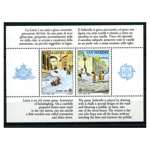 San Marino 1989 Europa - Childrens Games, u/m. SGMS1339