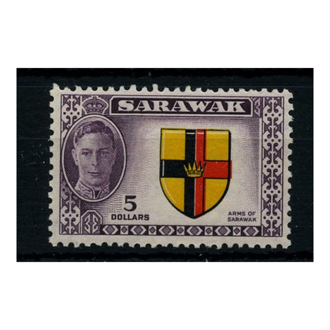 Sarawak 1950 $5 Arms, mtd mint. SG185