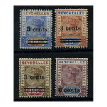Seychelles 1901 Surcharge set, fine mtd mint. SG37-40