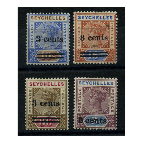 Seychelles 1901 Surcharge set, fine mtd mint. SG37-40