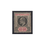 Seychelles 1906 1r50 Black & carmine (MCA) slight overall toning, m/m SG69