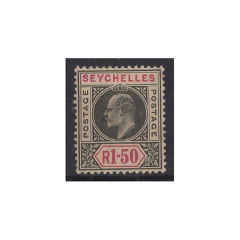 Seychelles 1906 1r50 Black & carmine (MCA) slight overall toning, m/m SG69