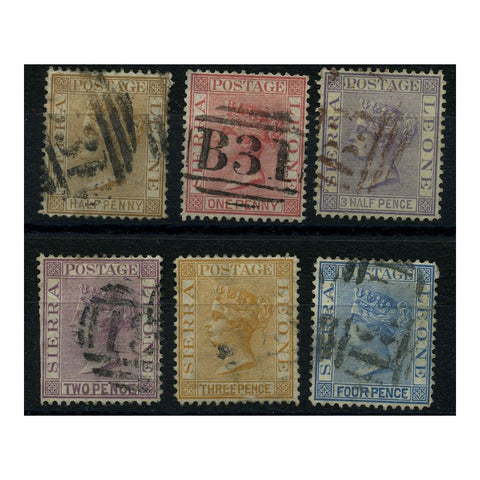 Sierra Leone 1876 Definitive short set to 4d, good to fine used, 2d faulty. SG16-21