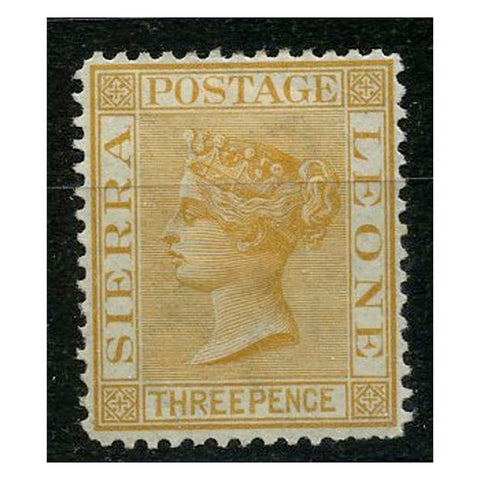 Sierra Leone 1876 3d Buff, perf 14, mtd mint, couple of blunt perfs. SG20