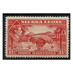 Sierra Leone 1938-44 11/2d Scarlet (rice farming) mtd mint. SG190
