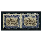 SA 1935-49 1/- Brown & chalky blue, horz pair, lightly mtd mint. SGO25