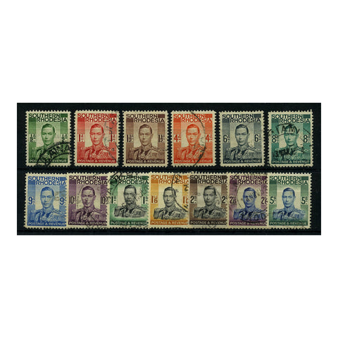S Rhodesia 1937 Definitive set to 5/- (13v) fine cds used. SG40-52