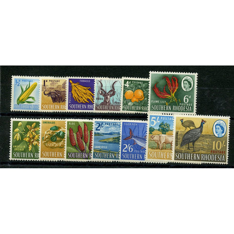 S Rhodesia 1964 Pictorial definitive short set to 10/-, lightly mtd mint. SG92-105